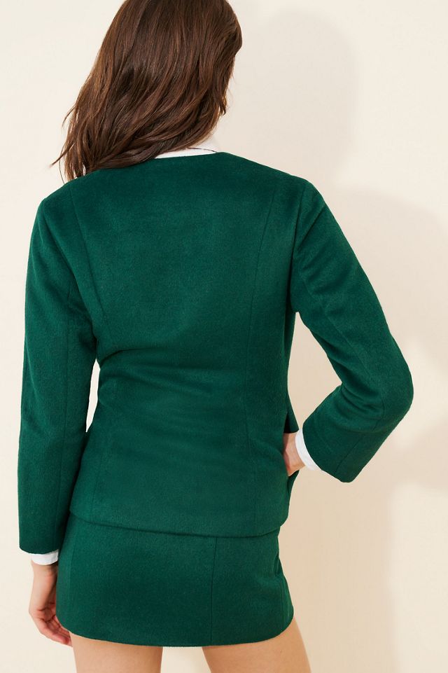 French Connection Textured Boiled Wool Sleeve Jacket #1