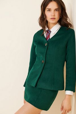 French Connection Textured Boiled Wool Sleeve Jacket