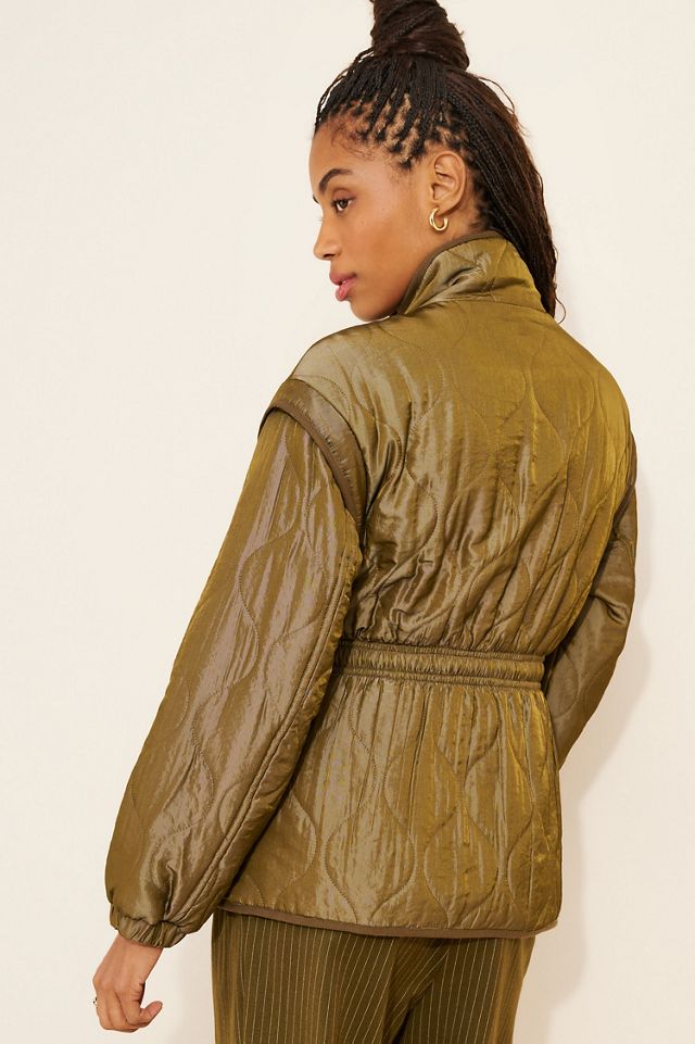 Avec Les Filles Quilted Drawstring Waist Jacket #1