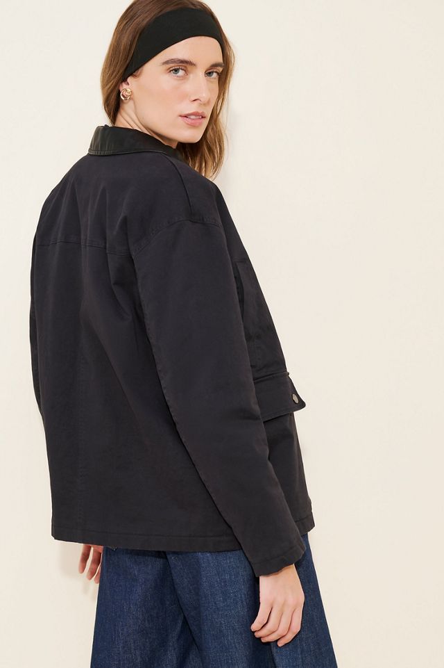 Habitual Relaxed Contrast Collar Barn Jacket #1