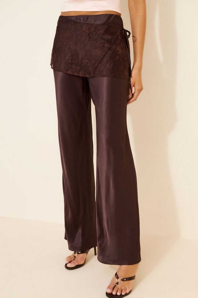 The Tilda Pull-On Wide-Leg Lace-Wrap Pants #3