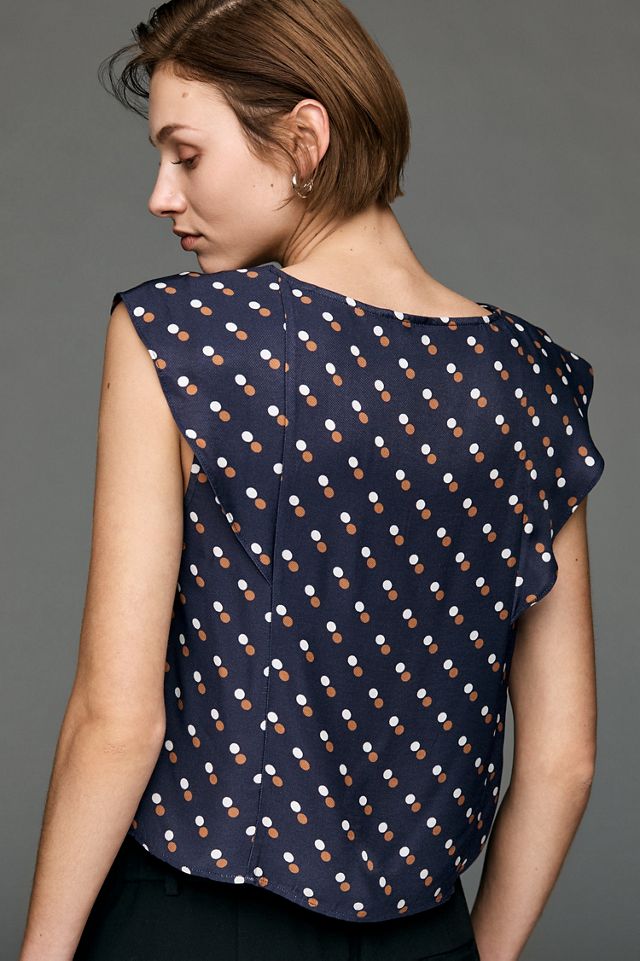 Maeve Sleeveless Draped Asymmetric Top #1