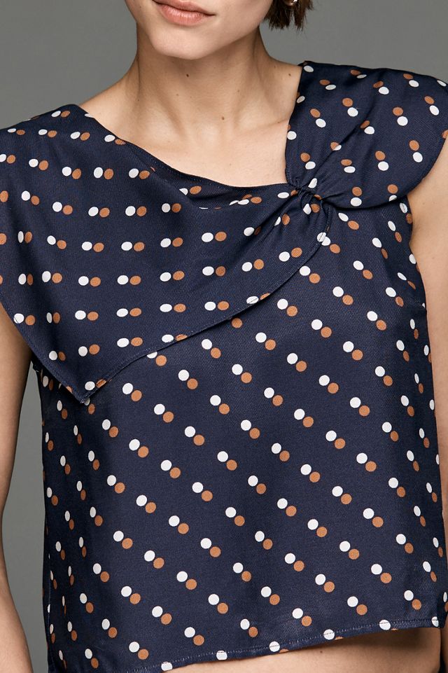 Maeve Sleeveless Draped Asymmetric Top #2