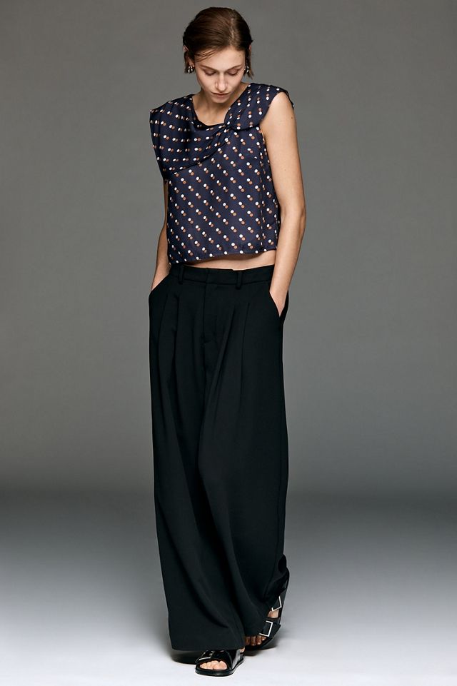 Maeve Sleeveless Draped Asymmetric Top #3