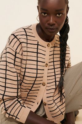 NVLT Windowpane Cardigan Sweater