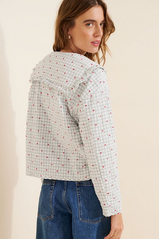 Maeve The Hazel Heart Print Quilted Jacket #1