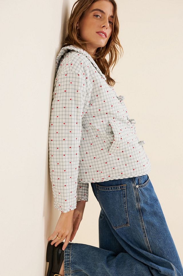 Maeve The Hazel Heart Print Quilted Jacket #2