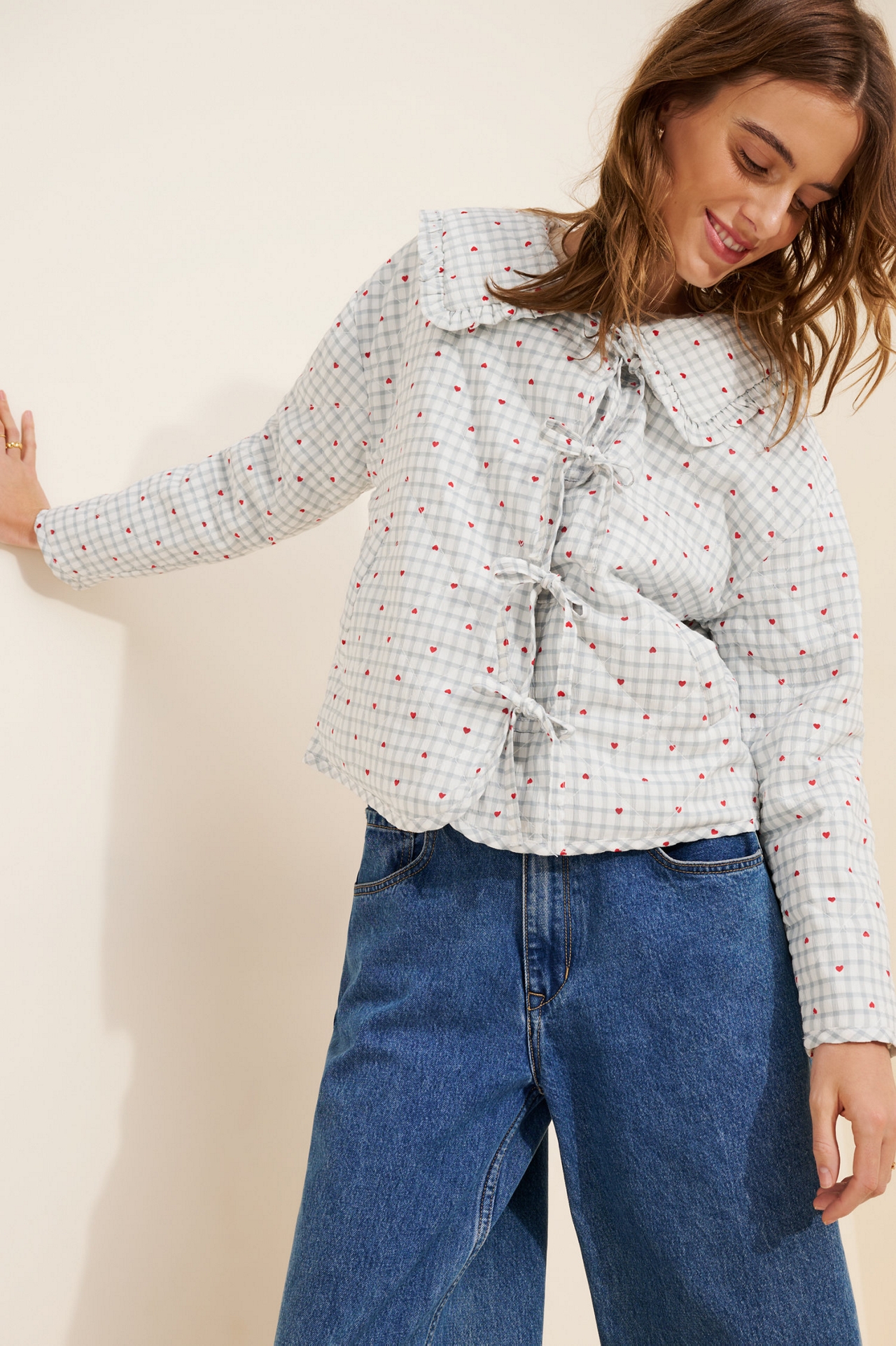 Maeve The Hazel Heart Print Quilted Jacket