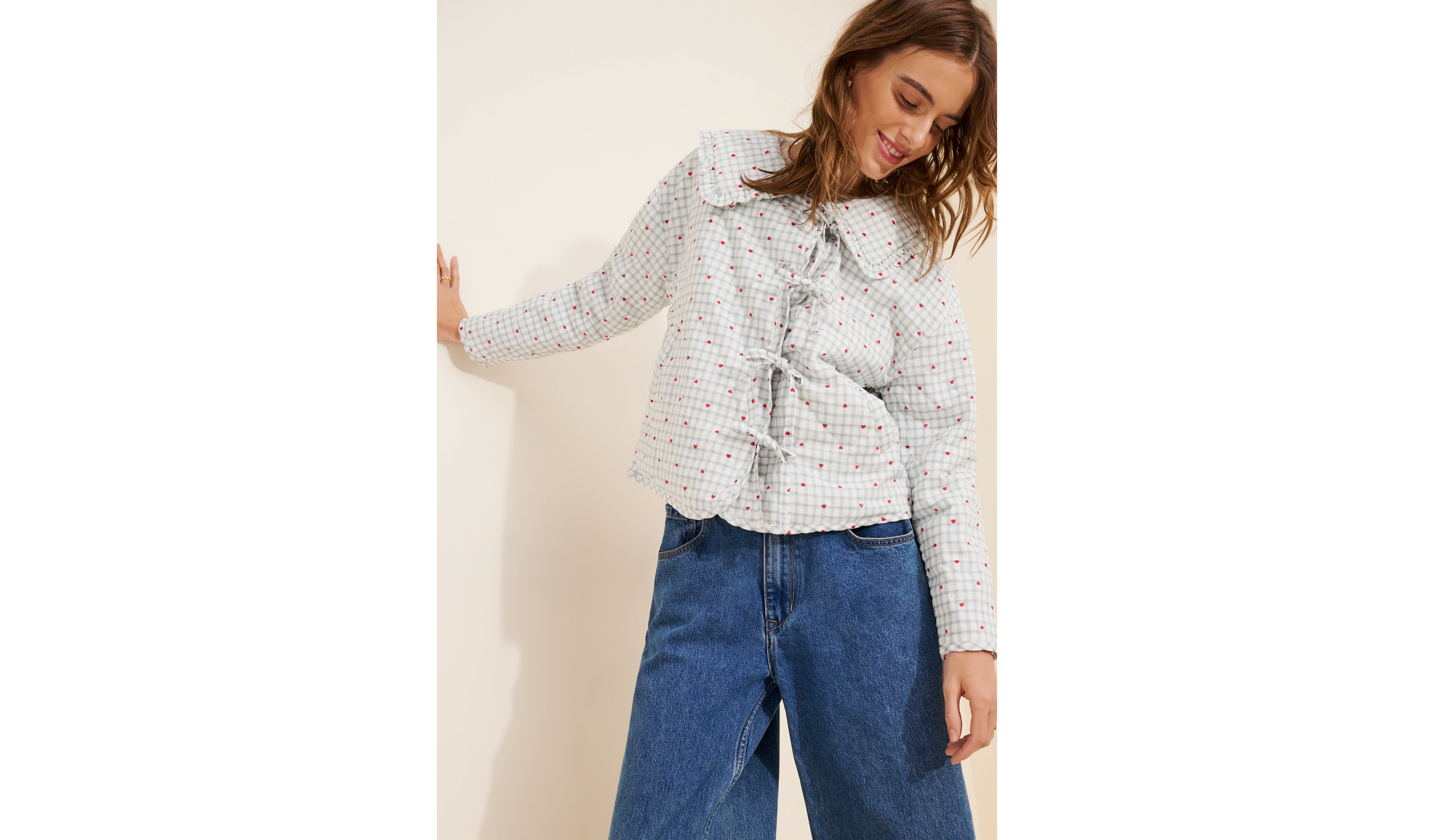 Maeve The Hazel Heart Print Quilted Jacket