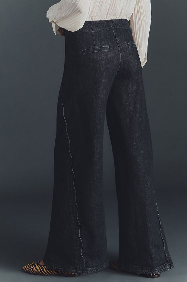 Maeve Scallop High-Rise Wide-Leg Jeans #1