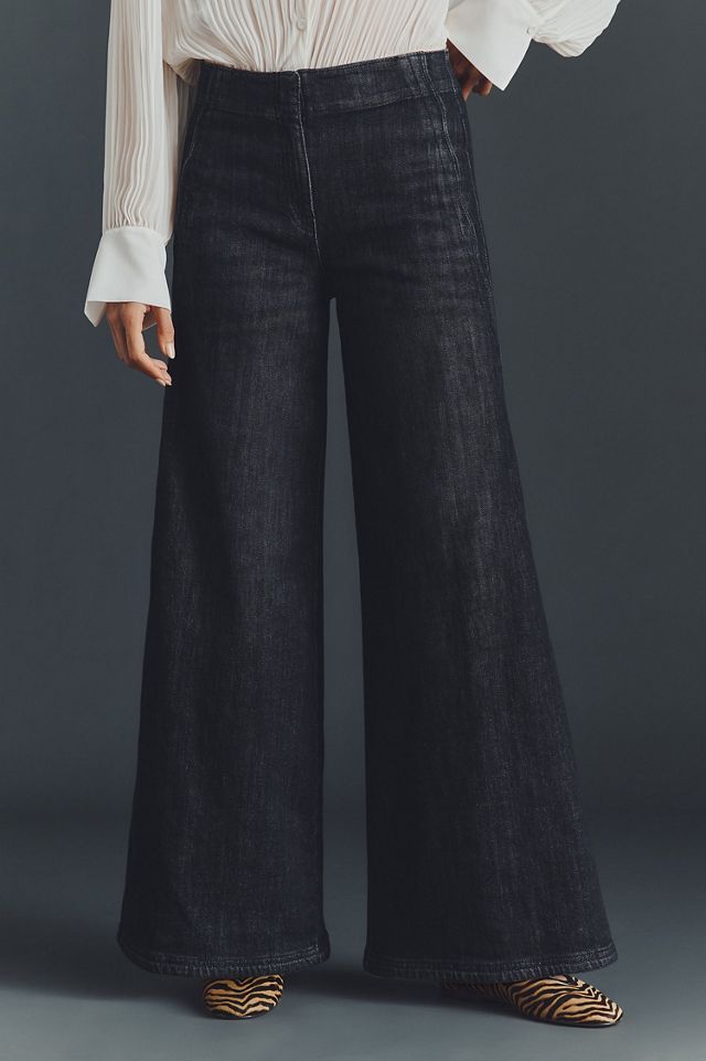 Maeve Scallop High-Rise Wide-Leg Jeans #2