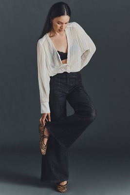 Maeve Scallop High-Rise Wide-Leg Jeans