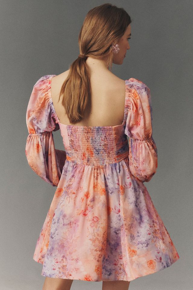 BHLDN Ellie Long-Sleeve Sweetheart Mini Dress #1