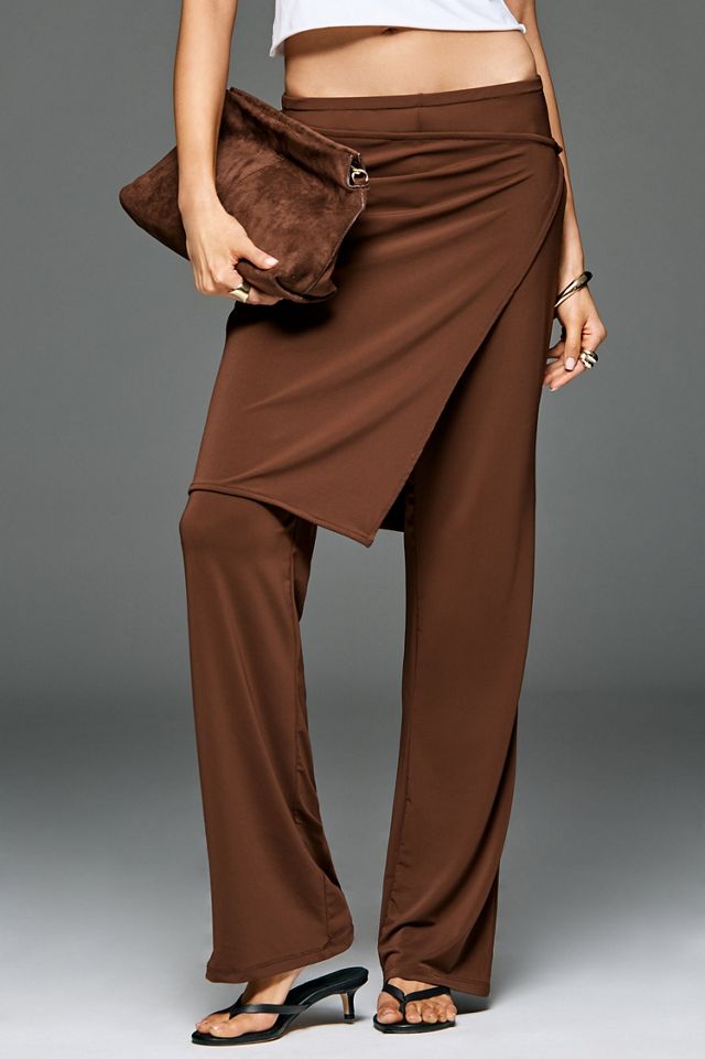 Wrap Button Skirt Pants #2