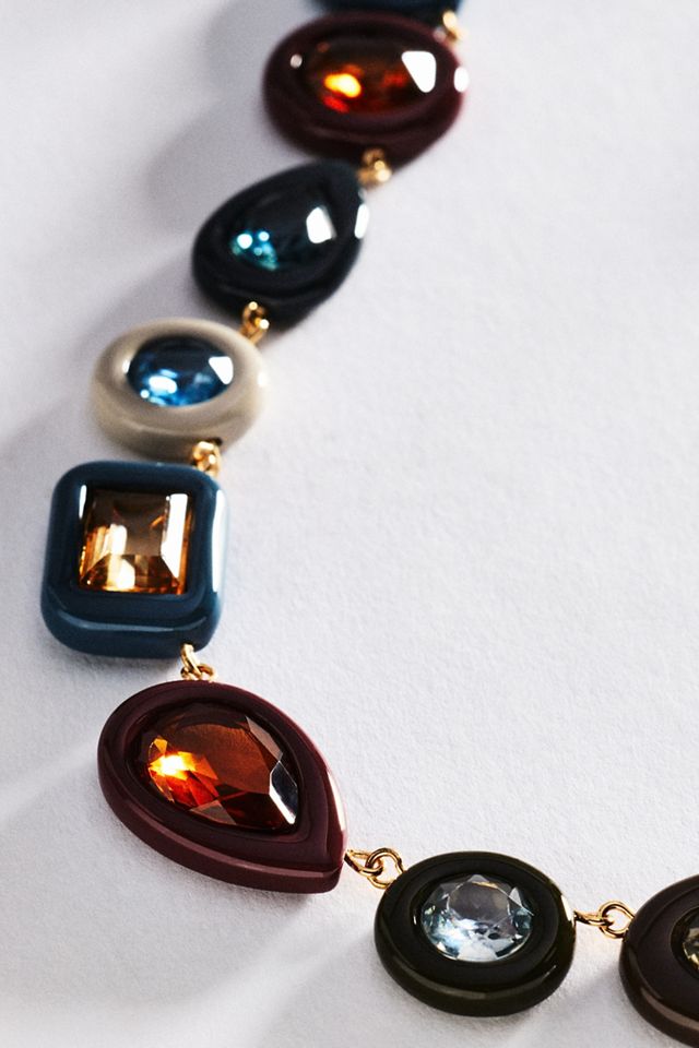 By Anthropologie Mixed Enamel Bezel Necklace #1