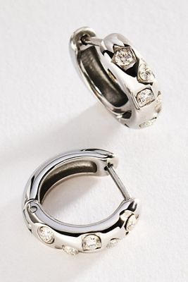 By Anthropologie Encrusted Huggie Hoop Earrings