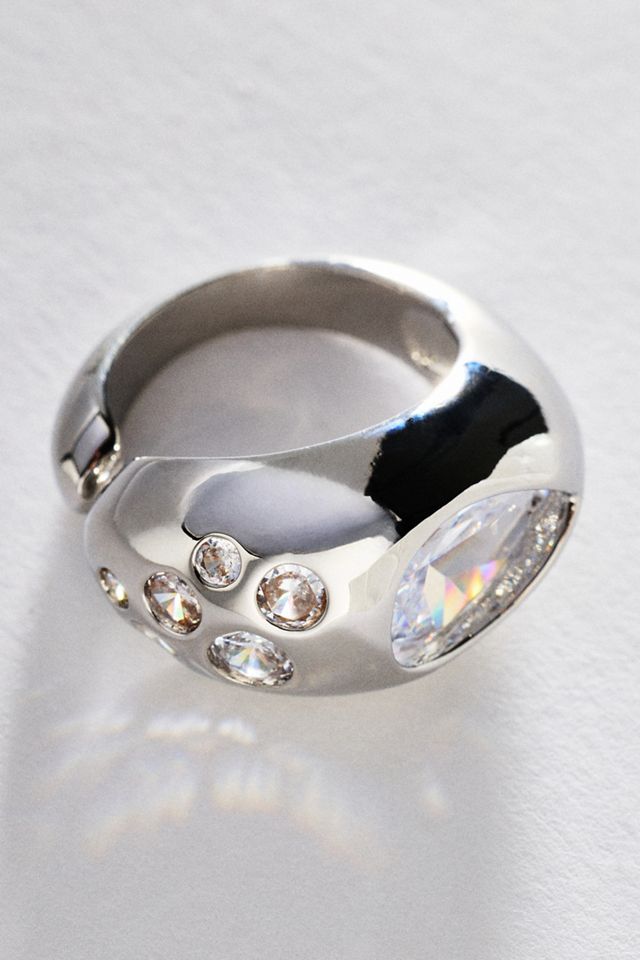 By Anthropologie Crystal Inset Ring #1