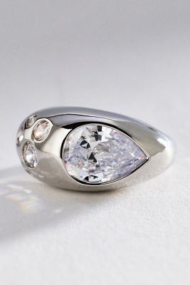 By Anthropologie Crystal Inset Ring