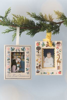 Rifle Paper Co Fabric Framed Milestone Ornaments
