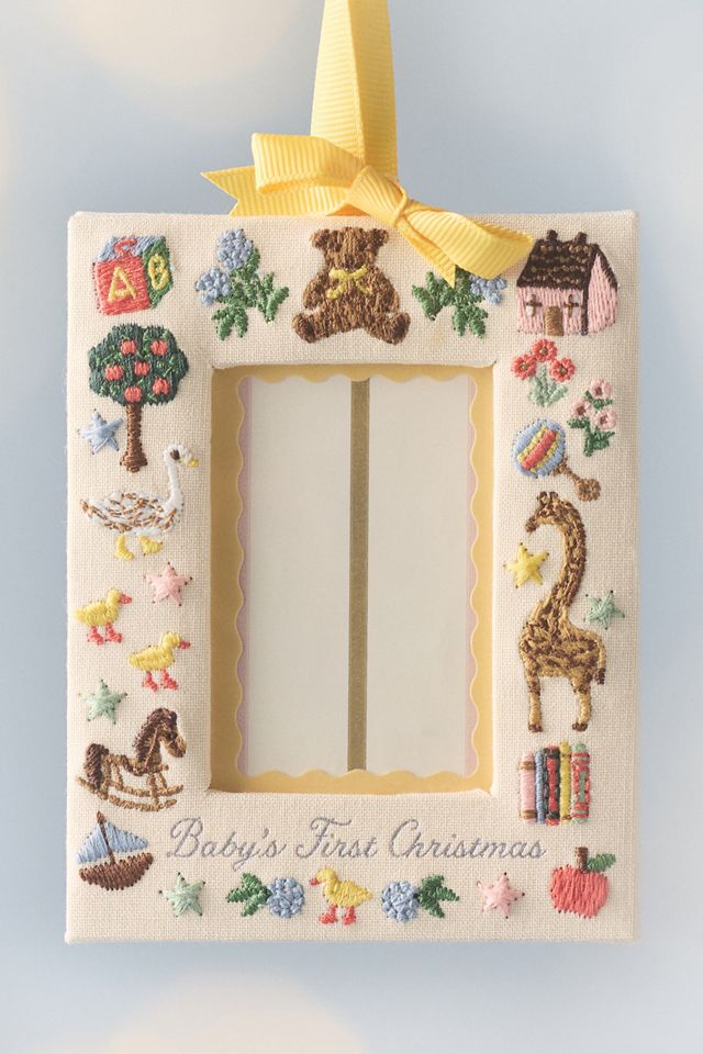 Rifle Paper Co Fabric Framed Milestone Ornaments #1