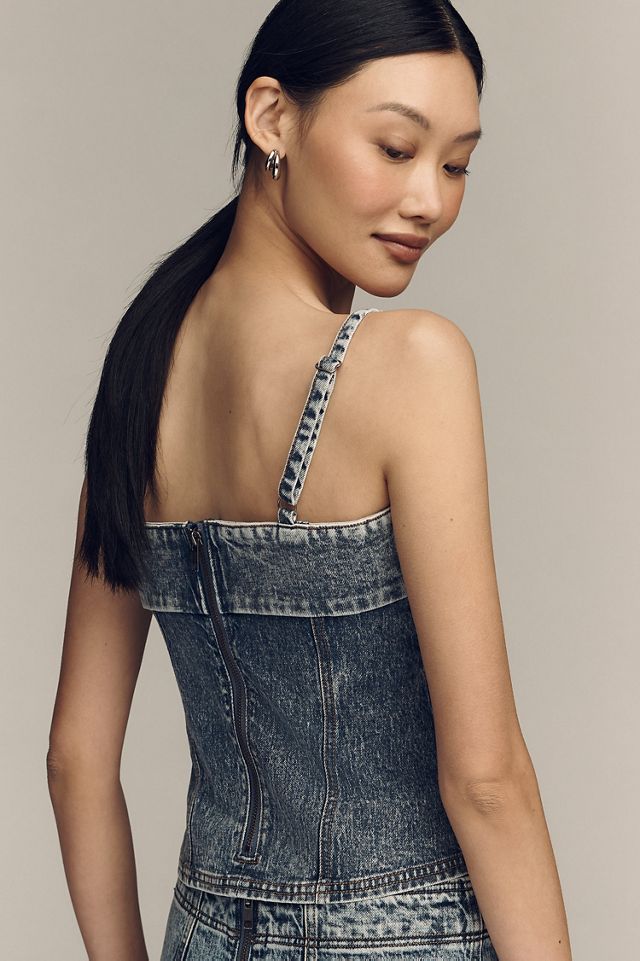 Pilcro Denim Paneled Top #1