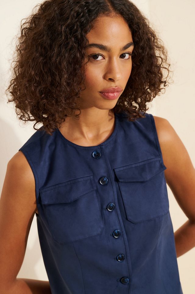 Mare Mare Vegan-Suede Cutaway Vest #1