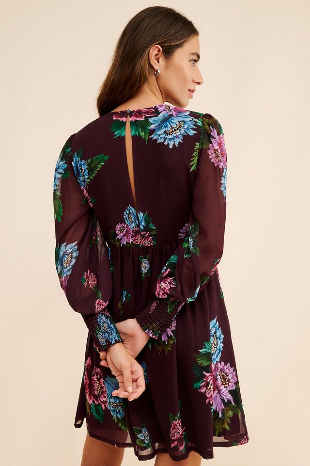 Vineet Bahl Embroidered Long Sleeve Mini Dress #1