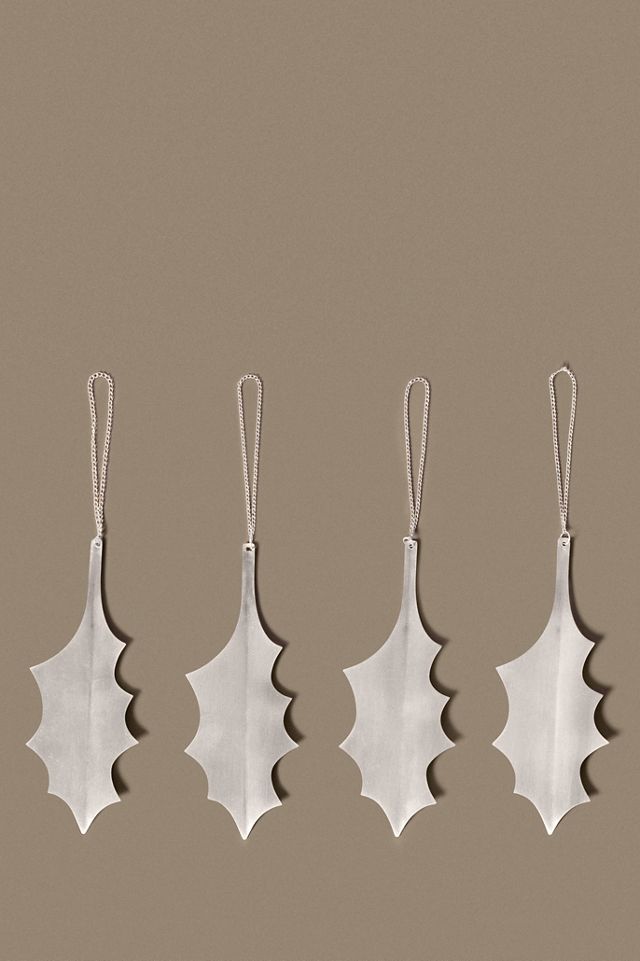 Ferm Living Holly Leaf Ornaments, Set of 4 #1