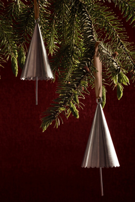 Ferm Living Cone Bell, Set Of 2 In Silver