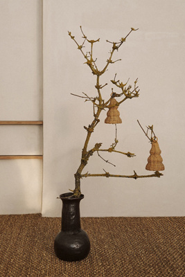 Ferm Living Braided Bell Baubles, Set Of 2 In Beige