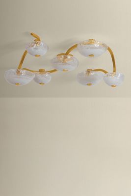 Kune Blonchino Piastre Glass Semi-Flush Mount