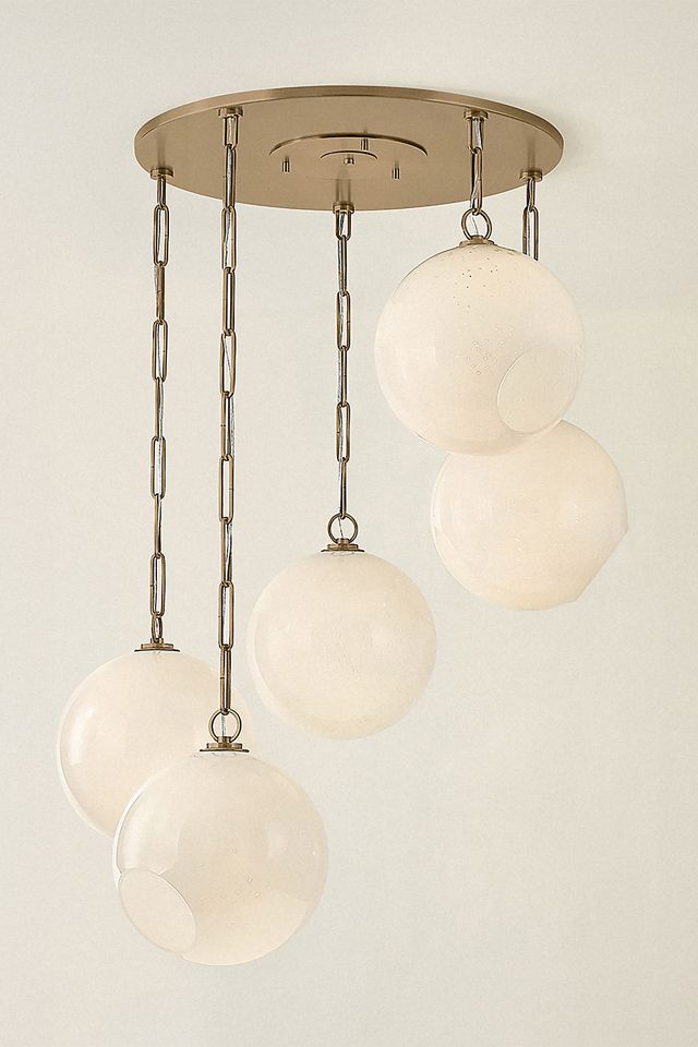 Bramble Seeded Cloud Glass Chain Chandelier #1