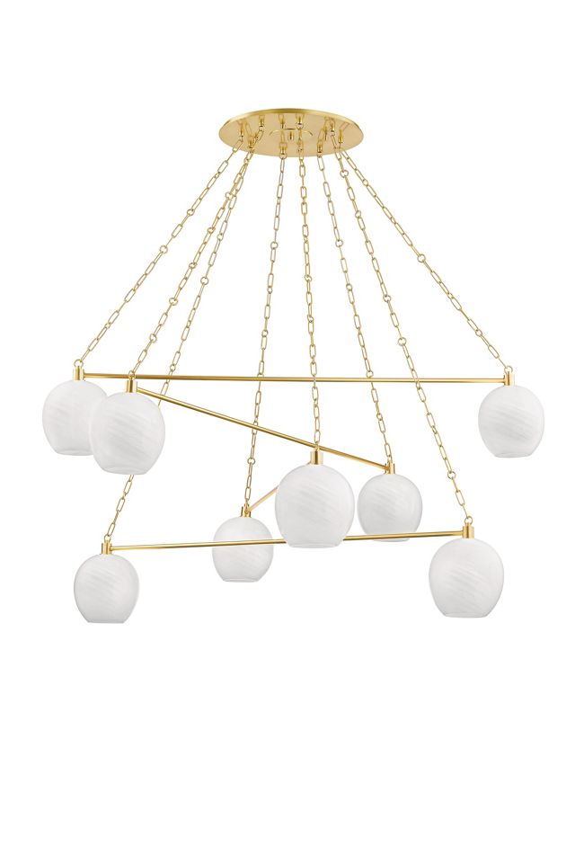 Asbury Park Layered Etched Cloud Glass Chandelier #1