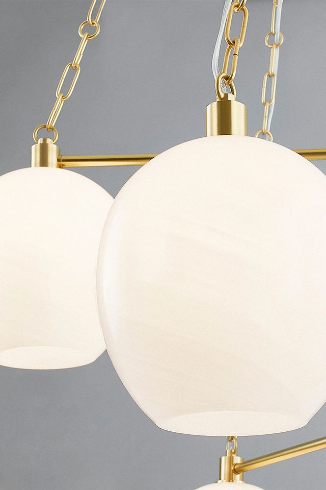 Asbury Park Layered Etched Cloud Glass Chandelier #2
