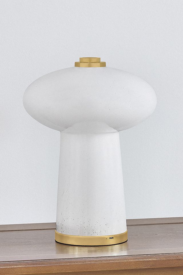 Fords Seeded Cloud Glass Rechargeable Table Lamp #1