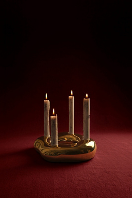 Ferm Living Bellure Ring Candle Holder In Gold