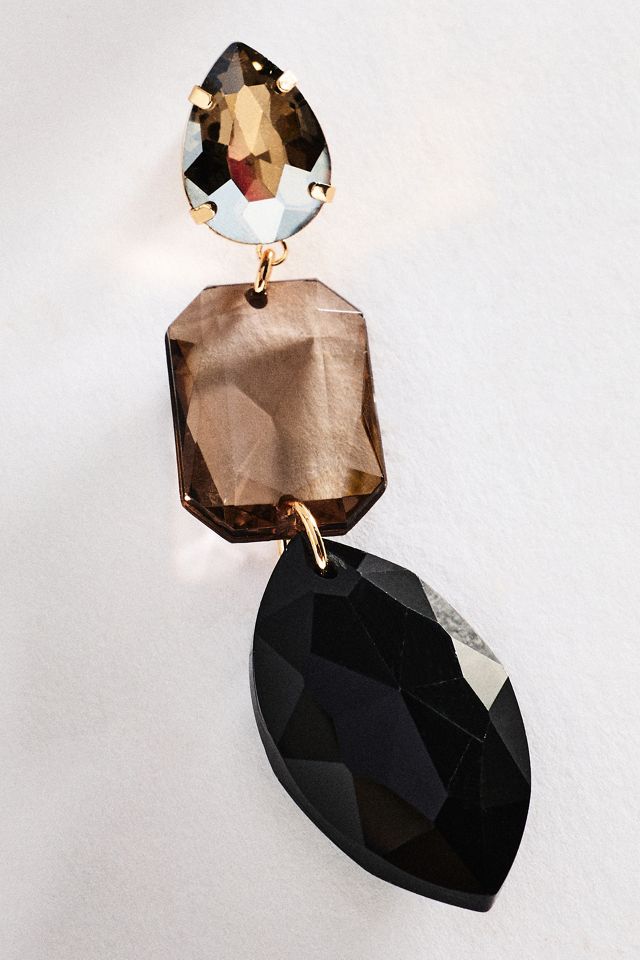By Anthropologie Floating Crystal Drop Earrings #1