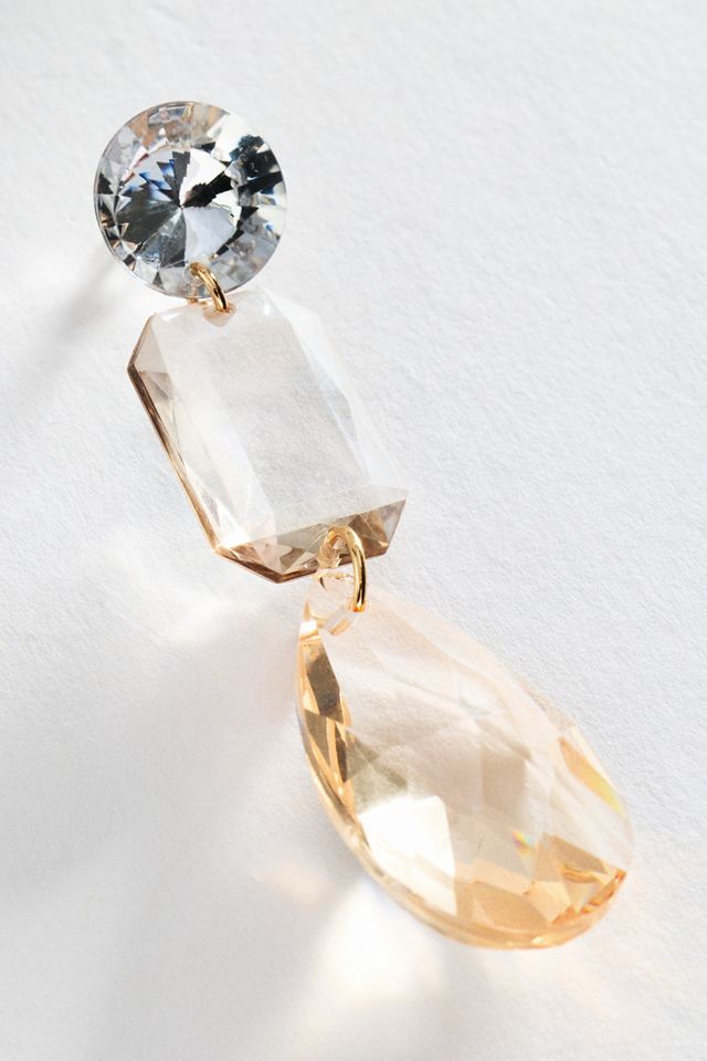 By Anthropologie Floating Crystal Drop Earrings #1