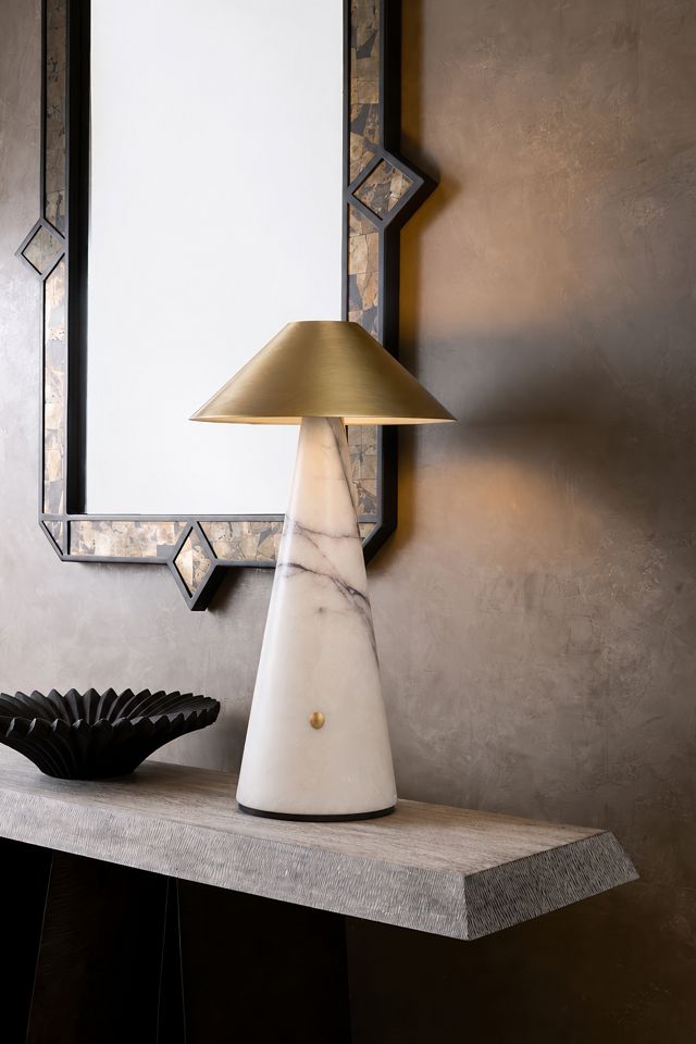Chanell Cordless Rechargeable Stone Accent Table Lamp #1