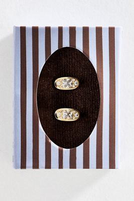 By Anthropologie Matchbox Crystal Huggie Hoop Earrings