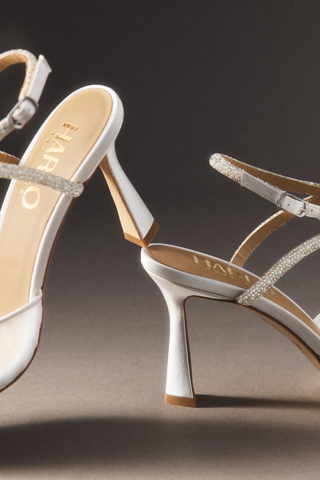 Harlo Georgia Crystal & Pearl Strap Pointed Toe Heels #1
