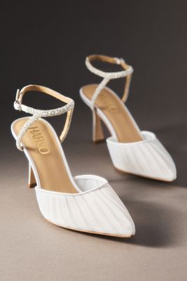 Harlo Georgia Crystal & Pearl Strap Pointed Toe Heels