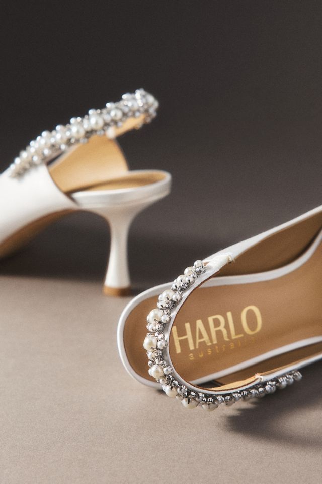 Harlo Nina Pearl Embellished Slingback Heels #1