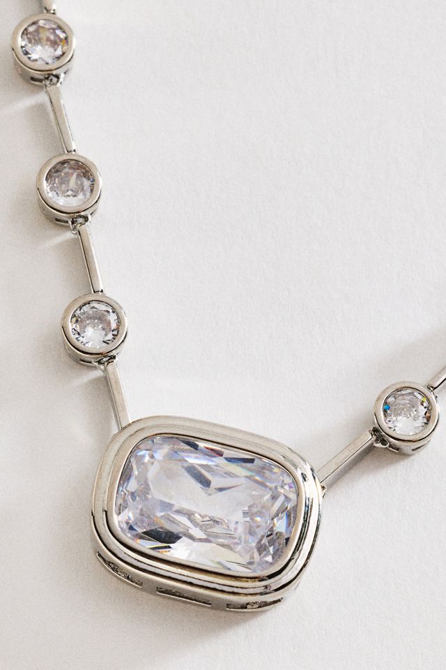 By Anthropologie East West Rectangle Crystal Necklace #1
