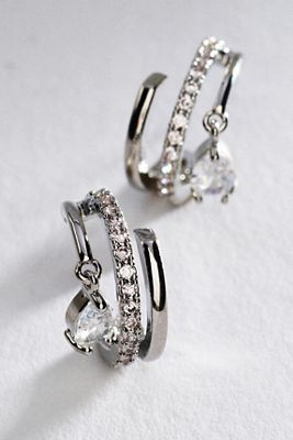 By Anthropologie Pavé Split Hoop Earrings