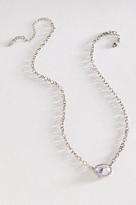 By Anthropologie Simple Crystal Pendant Necklace