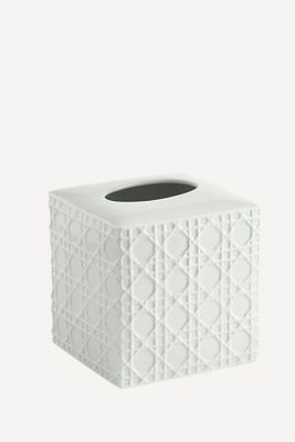 Embossed Rattan Porcelain Tissue Holder