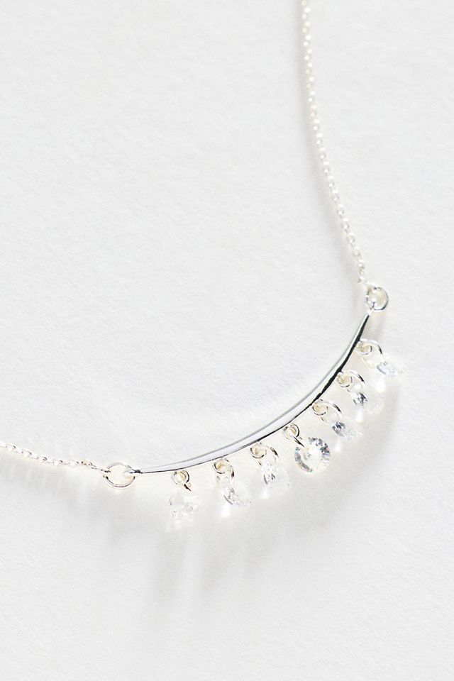 By Anthropologie Demi Fine Curved Bar Crystal Necklace #1