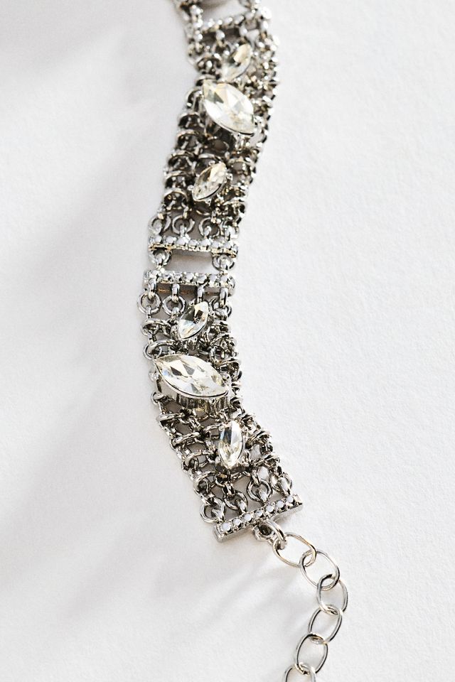 By Anthropologie Crystal Chainmail Bracelet #1