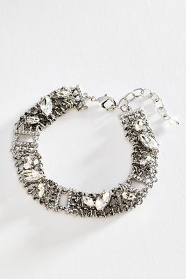 By Anthropologie Crystal Chainmail Bracelet